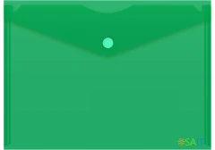 Конверт на кнопке Бюрократ -PK804A5GRN A5 пластик 0.18мм зеленый