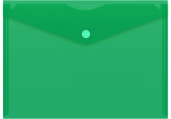 Конверт на кнопке Бюрократ -PK804A5GRN A5 пластик 0.18мм зеленый