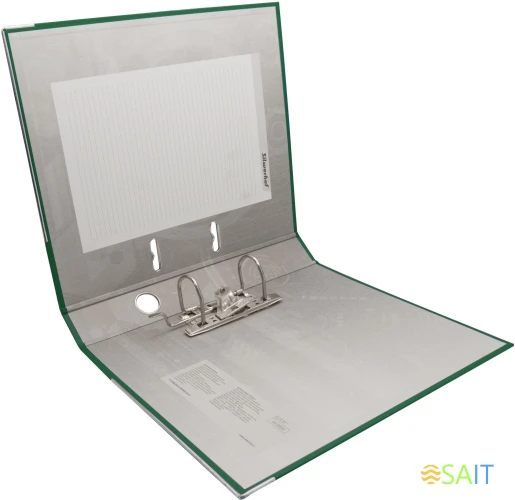 Папка-регистратор Silwerhof A4 50мм ПВХ/бумага зеленый мет.окант. сборная (упак.:2шт)