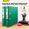 Папка-регистратор Silwerhof A4 50мм ПВХ/бумага зеленый мет.окант. сборная (упак.:2шт)