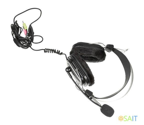 Наушники с микрофоном A4Tech HS-60 черный 2.5м мониторные оголовье