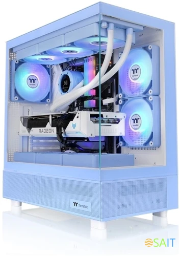 Корпус Thermaltake View 270 TG ARGB Hydrangea голубой без БП ATX 9x120mm 2x140mm 1x200mm 2xUSB3.0 audio bott PSU