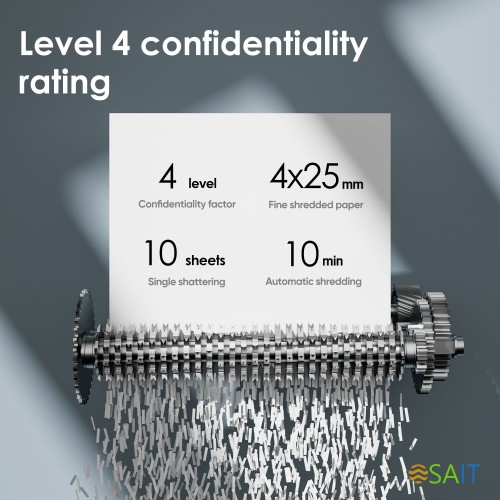 Шредер Deli ET051 белый с автоподачей (секр.P-4) фрагменты 8лист. 16лтр.