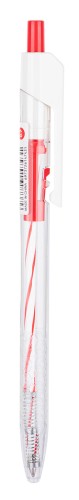 Ручка шариков. автоматическая Deli Arrow EQ24-RD прозрачный/белый d=0.7мм красн. черн.