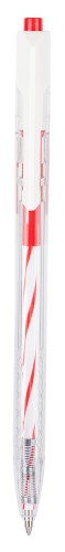 Ручка шариков. автоматическая Deli Arrow EQ24-RD прозрачный/белый d=0.7мм красн. черн.