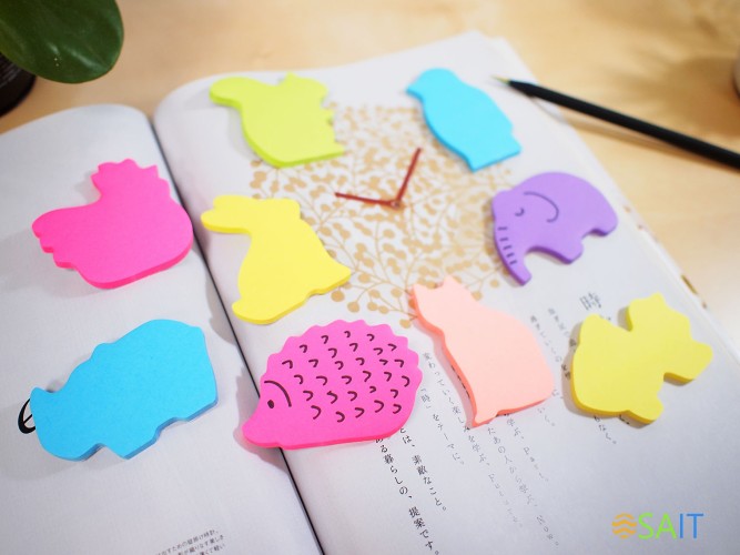 Блок самоклеящийся бумажный Stick`n 21780 50лист. фиолетовый 1цв.в упак. "слон"