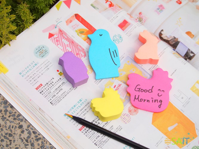 Блок самоклеящийся бумажный Stick`n 21780 50лист. фиолетовый 1цв.в упак. "слон"