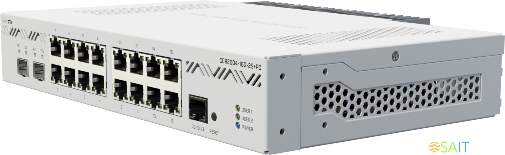 Маршрутизатор MikroTik CCR2004-16G-2S+PC 10/100/1000BASE-TX/SFP/SFP+ белый