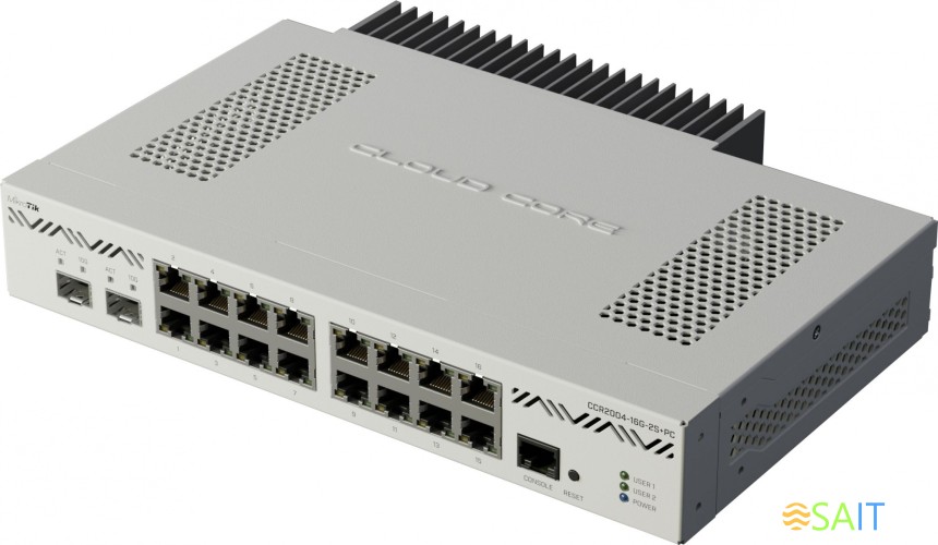 Маршрутизатор MikroTik CCR2004-16G-2S+PC 10/100/1000BASE-TX/SFP/SFP+ белый