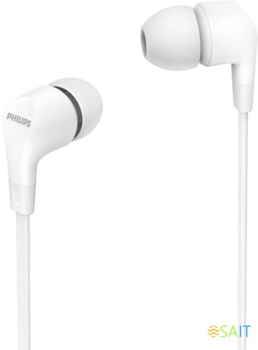 Гарнитура внутриканальные Philips TAE1105WT/00 1.2м белый проводные в ушной раковине