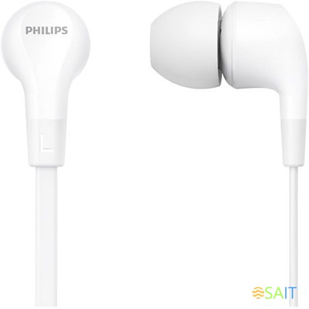 Гарнитура внутриканальные Philips TAE1105WT/00 1.2м белый проводные в ушной раковине