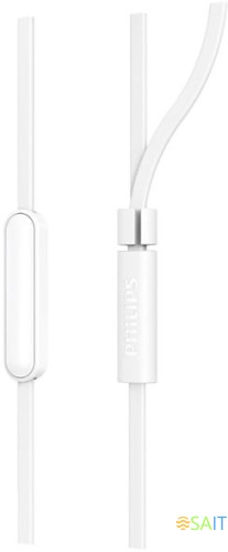 Гарнитура внутриканальные Philips TAE1105WT/00 1.2м белый проводные в ушной раковине