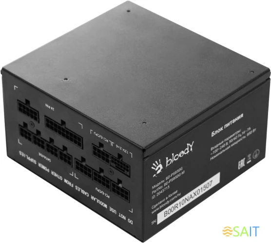 Блок питания Bloody ATX 850W BD-PS850G 80+ gold (20+4pin) APFC 120mm fan 12xSATA Cab Manag RTL