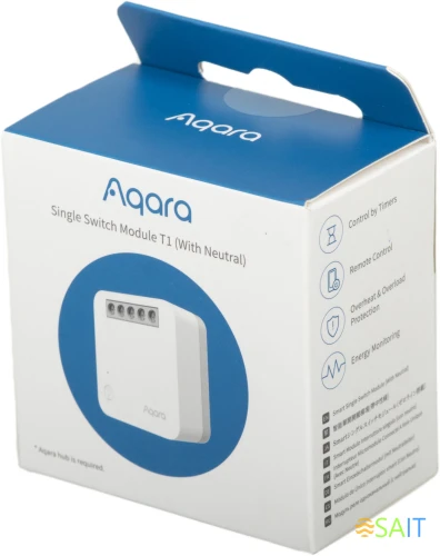 Умное реле Aqara T1 1канал. белый (SSM-U01)