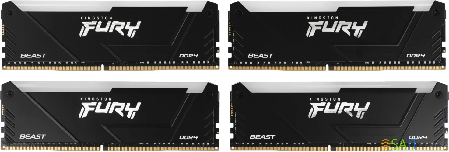 Память DDR4 4x8GB 3600MHz Kingston KF436C17BB2AK4/32 Fury Beast RGB RTL Gaming PC4-28800 CL17 DIMM 288-pin 1.35В kit single rank с радиатором Ret