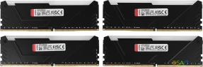 Память DDR4 4x8GB 3600MHz Kingston KF436C17BB2AK4/32 Fury Beast RGB RTL Gaming PC4-28800 CL17 DIMM 288-pin 1.35В kit single rank с радиатором Ret