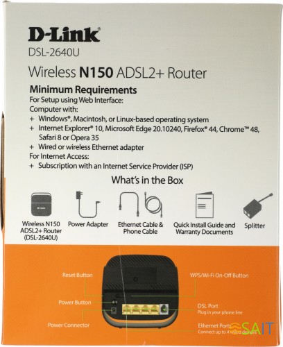 Роутер беспроводной D-Link DSL-2640U/R1A N150 ADSL черный