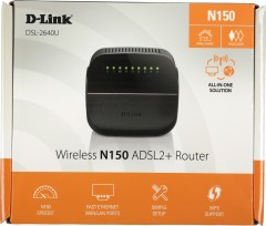 Роутер беспроводной D-Link DSL-2640U/R1A N150 ADSL черный