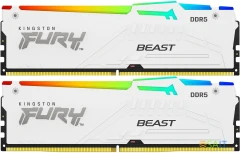 Память DDR5 2x16GB 6000MHz Kingston KF560C36BWE2AK2-32 Fury Beast White Expo RGB RTL PC5-48000 CL36 DIMM 288-pin 1.35В kit single rank с радиатором Ret