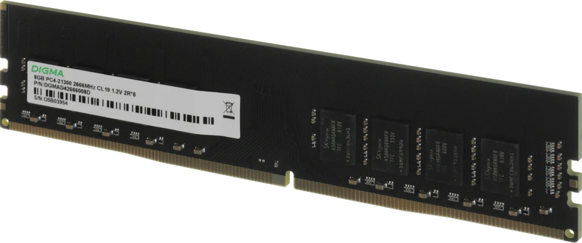Память DDR4 8Gb 2666MHz Digma DGMAD42666008D RTL PC4-21300 CL19 DIMM 288-pin 1.2В dual rank Ret