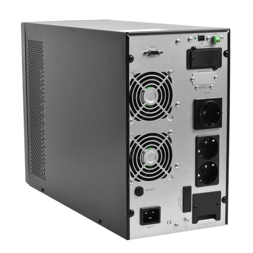 ИБП POWERMAN Online 3000 plus, LCD, двойного преобразования, 3000ВА, 2700Вт, 2 евророзетки с резервным питанием, USB, RS232, слот SNMP, разъем EPO, внешний блок батарей (в комплект не входит), 191 х 460 х 337 мм., 11 кг. Powerman Online 3000 Plus