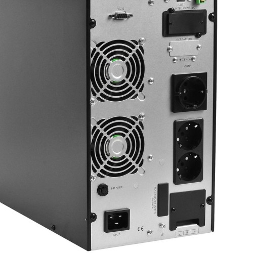 ИБП POWERMAN Online 3000 plus, LCD, двойного преобразования, 3000ВА, 2700Вт, 2 евророзетки с резервным питанием, USB, RS232, слот SNMP, разъем EPO, внешний блок батарей (в комплект не входит), 191 х 460 х 337 мм., 11 кг. Powerman Online 3000 Plus