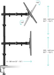 Кронштейн для мониторов Onkron D421E черный 13"-32" макс.32кг настольный поворот и наклон