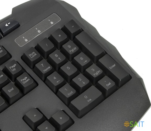 Клавиатура Оклик 777G PSYCHO черный USB Multimedia for gamer LED (подставка для запястий)