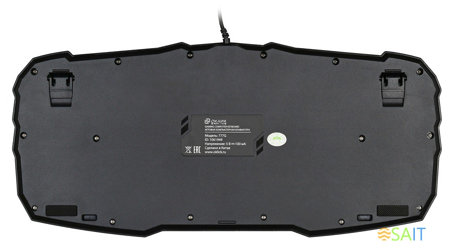 Клавиатура Оклик 777G PSYCHO черный USB Multimedia for gamer LED (подставка для запястий)