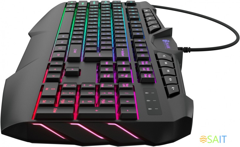 Клавиатура Оклик 777G PSYCHO черный USB Multimedia for gamer LED (подставка для запястий)