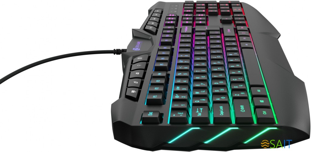 Клавиатура Оклик 777G PSYCHO черный USB Multimedia for gamer LED (подставка для запястий)