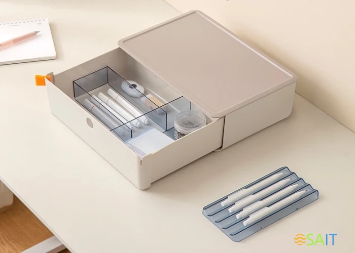 Короб для хранения Deli XDM31green 1 выдвижной ящик 250x220x125мм зеленый пластик