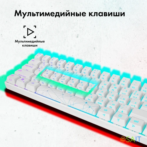 Клавиатура GMNG GG-KB505XW механическая белый USB беспроводная BT/Radio for gamer LED (1910522)