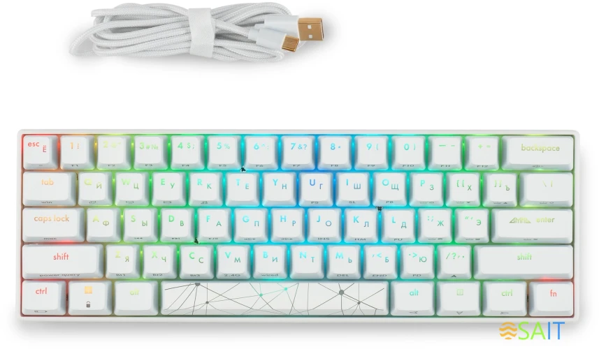 Клавиатура GMNG GG-KB505XW механическая белый USB беспроводная BT/Radio for gamer LED (1910522)