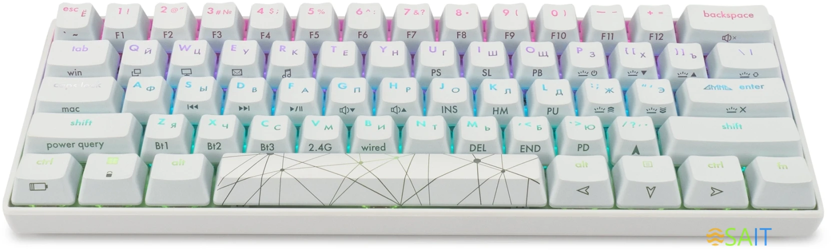 Клавиатура GMNG GG-KB505XW механическая белый USB беспроводная BT/Radio for gamer LED (1910522)