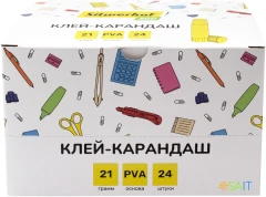 Клей-карандаш Silwerhof Eco 21гр ПВА дисплей картонный