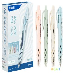 Ручка шариков. автоматическая Deli EQ70-BL ассорти d=0.7мм син. черн. 1стерж.