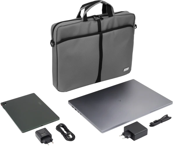 Сумка для ноутбука 17.3" Digma W-210 серый/черный полиэстер (W210GBK)