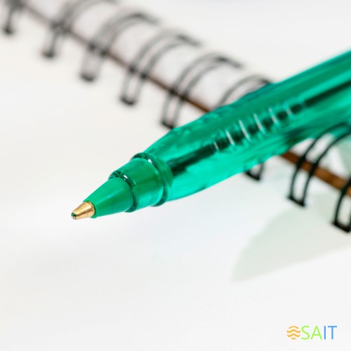 Ручка шариков. Deli EQ19-GN зеленый d=1мм зел. черн.