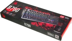 Клавиатура A4Tech B760 механическая серый USB Multimedia for gamer LED (B760 GREY (BLACK SWITCH)) кабель 1.8м