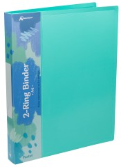 Папка на 2-х кольцах Бюрократ Pastel PAST0812/2RGRN A4 пластик 0.5мм кор.27мм торц.карм с бум. встав мятный