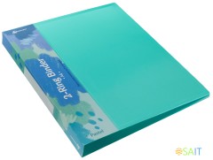 Папка на 2-х кольцах Бюрократ Pastel PAST0812/2RGRN A4 пластик 0.5мм кор.27мм торц.карм с бум. встав мятный