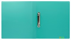 Папка на 2-х кольцах Бюрократ Pastel PAST0812/2RGRN A4 пластик 0.5мм кор.27мм торц.карм с бум. встав мятный