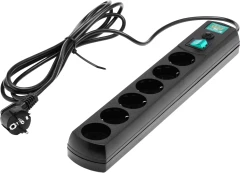 Сетевой фильтр Most RG 3м (6 розеток) черный (коробка)