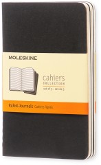 Блокнот Moleskine CAHIER JOURNAL QP311 Pocket 90x140мм обложка картон 64стр. линейка черный (3шт)