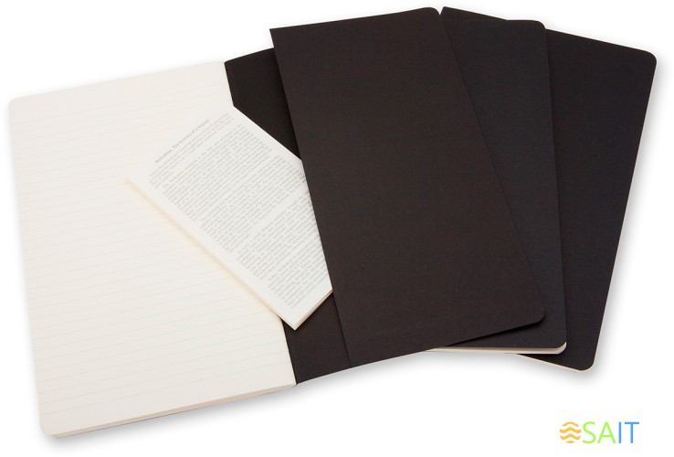 Блокнот Moleskine CAHIER JOURNAL QP311 Pocket 90x140мм обложка картон 64стр. линейка черный (3шт)