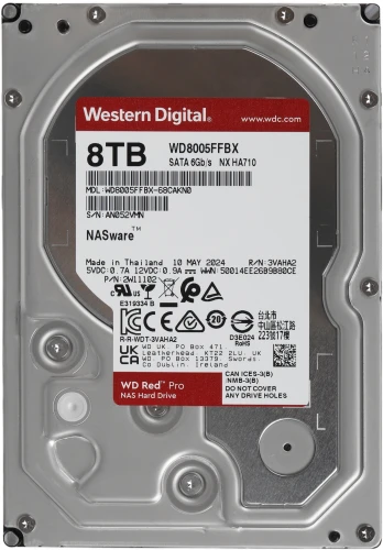 Жесткий диск WD SATA-III 8TB WD8005FFBX NAS Red Pro (7200rpm) 256Mb 3.5"