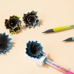 Карандаш ч/г Deli EC050-HB 2.2мм HB трехгран. ассорти ластик