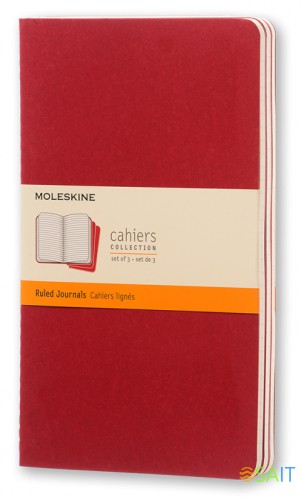 Блокнот Moleskine CAHIER JOURNAL CH116 Large 130х210мм обложка картон 80стр. линейка клюквенный (3шт)
