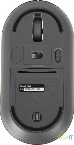 Мышь A4Tech Fstyler FG20 серый оптическая 2000dpi беспров. USB для ноутбука 4but (FG20 GREY)